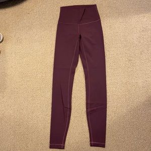 Lululemon wunder under tights in cassis colour